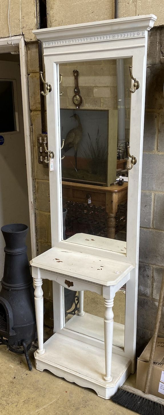 A painted mirrored hallstand, width 60cm, depth 30cm, height 204cm